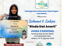 Siswi MAN Batam Berhasil Meraih Juara Pada Event Final MadrasahFest 2023 Tingkat Nasional